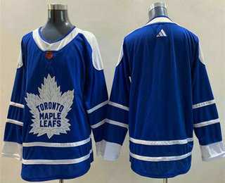 Men%27s Toronto Maple Leafs Blank Blue 2022 Reverse Retro Stitched Jersey
